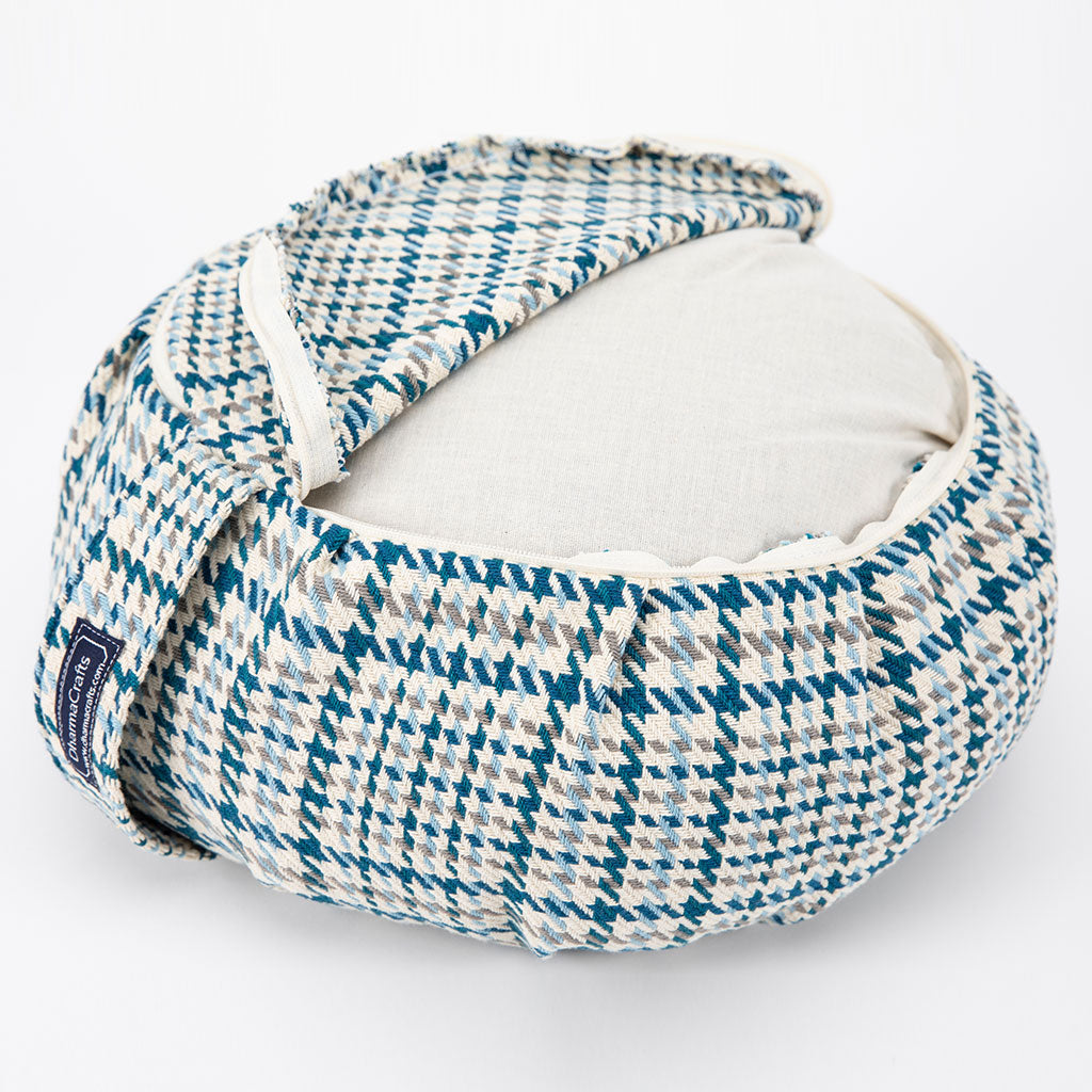 Houndstooth Plaid Buckwheat Hull Zafu
