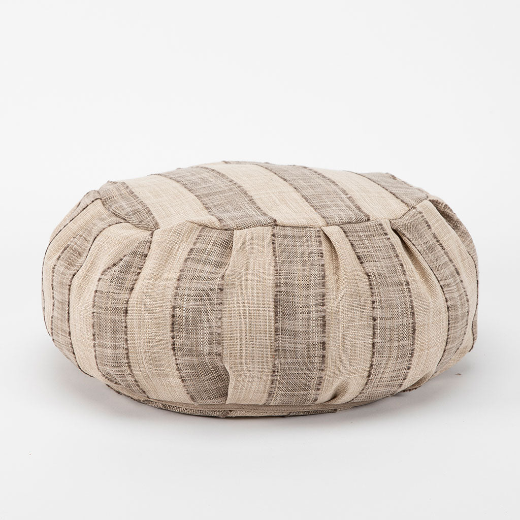 Coffee Stripe Buckwheat Hull Zafu - COVER ONLY