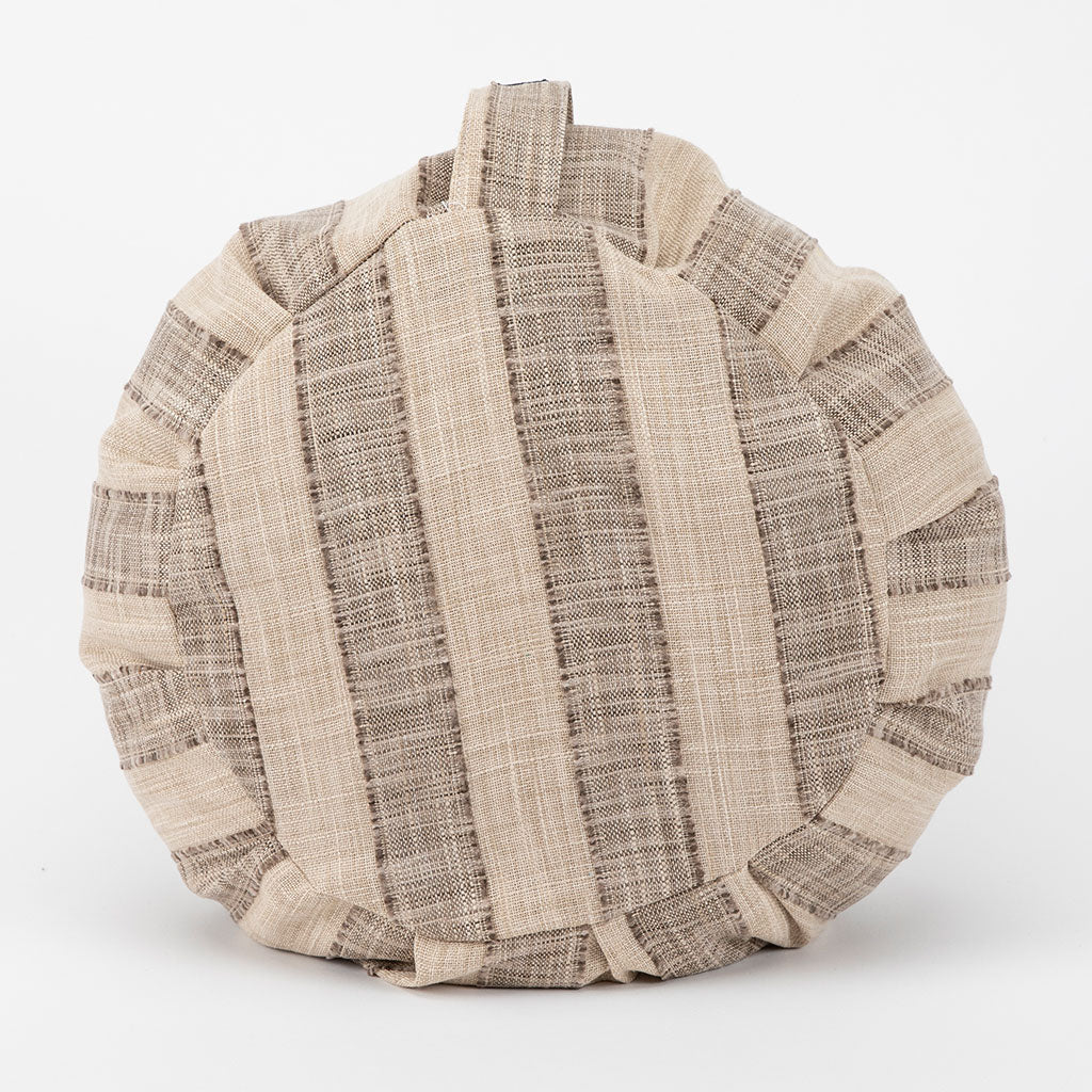 Coffee Stripe Buckwheat Hull Zafu - COVER ONLY
