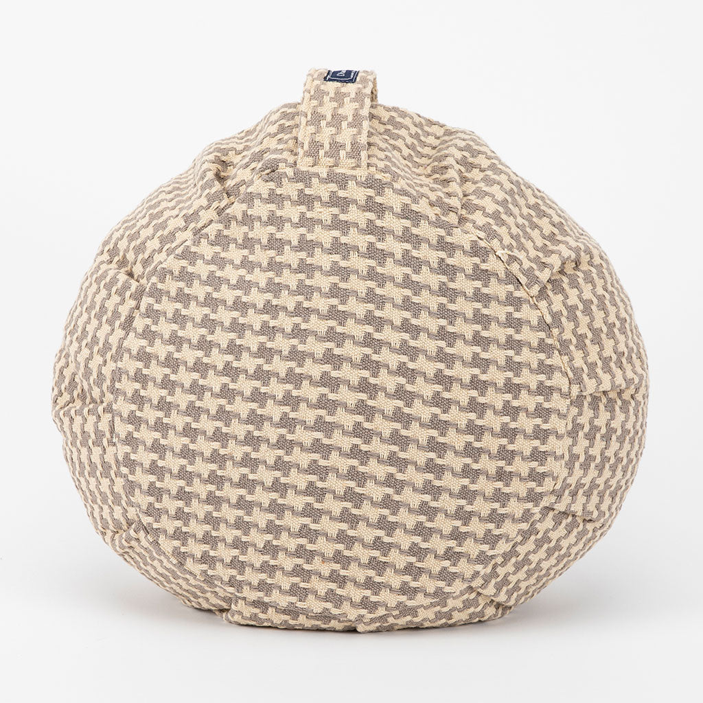 Houndstooth Beige Buckwheat Hull Zafu - COVER ONLY