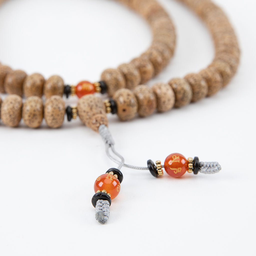 Lotus Seed & Carnelian Mantra Mala