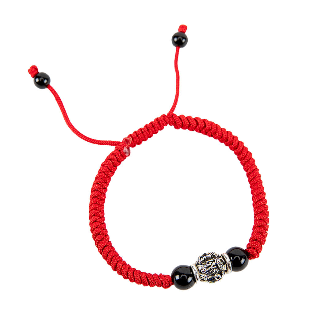 Adjustable Red Om Mani Bracelet