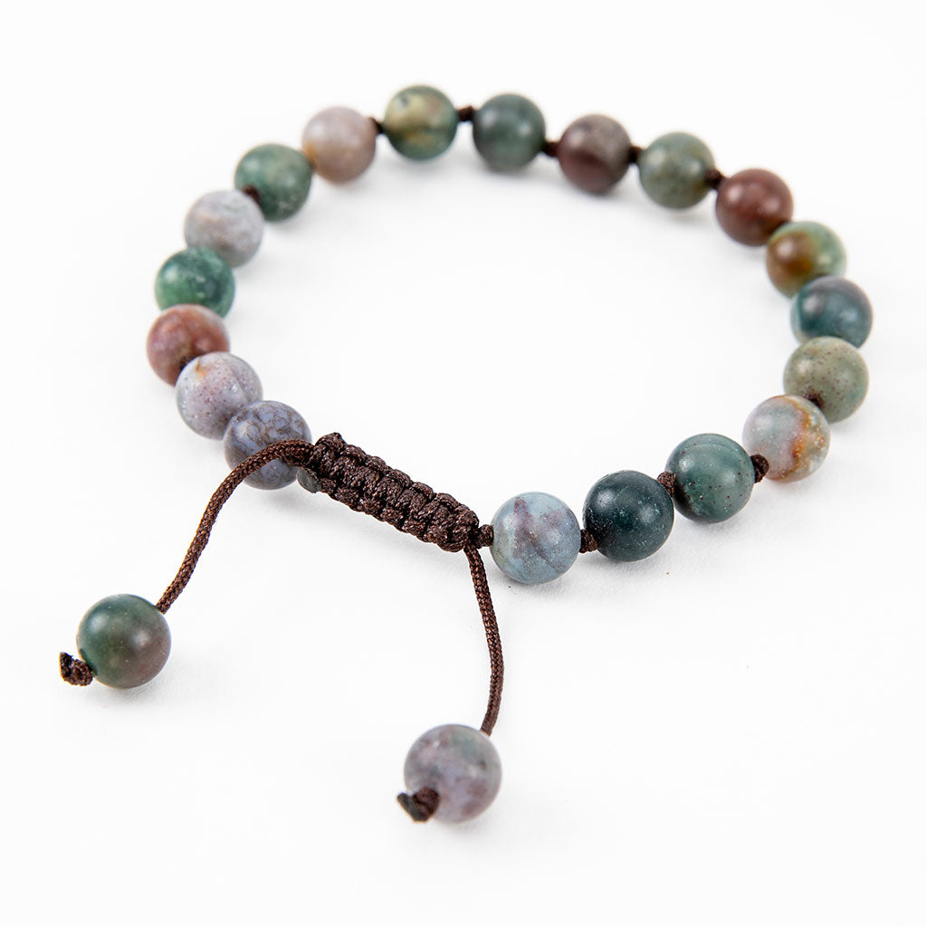 Adjustable Beaded Blood Stone Bracelet