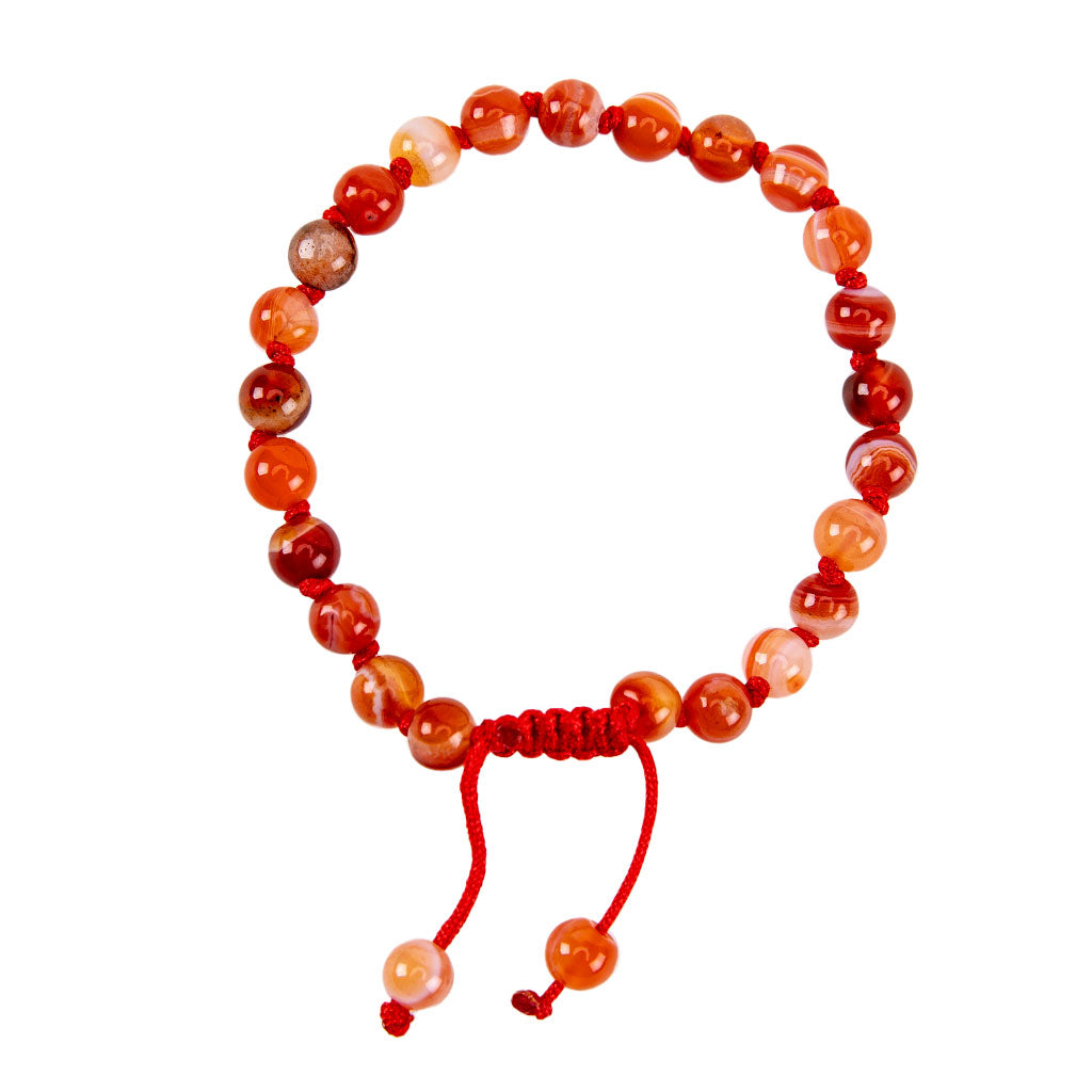 Adjustable Beaded Fire Agate Bracelet