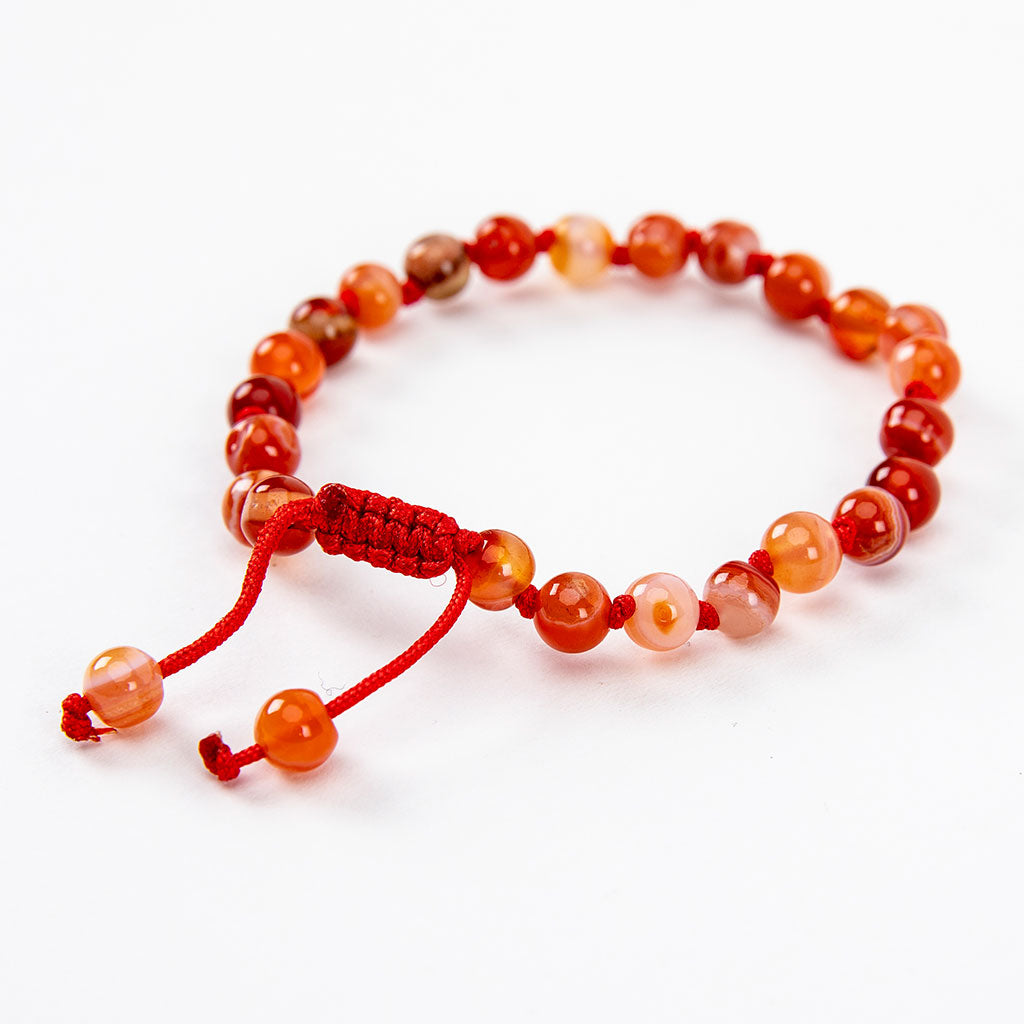 Adjustable Beaded Fire Agate Bracelet