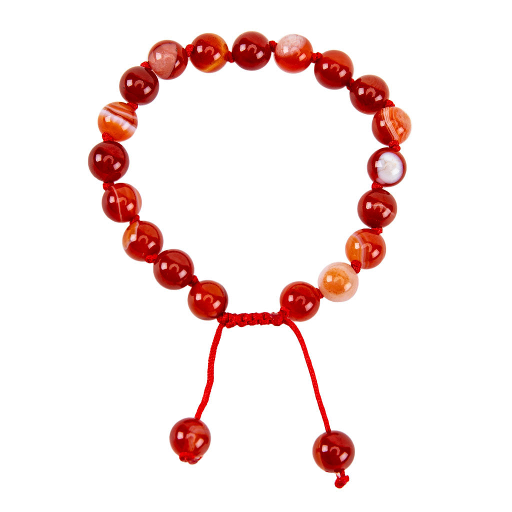 Adjustable Beaded Fire Agate Bracelet