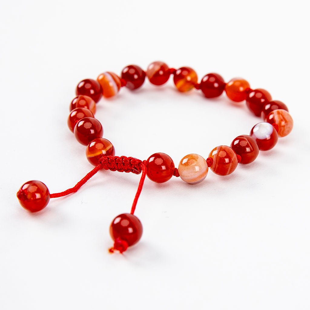 Adjustable Beaded Fire Agate Bracelet