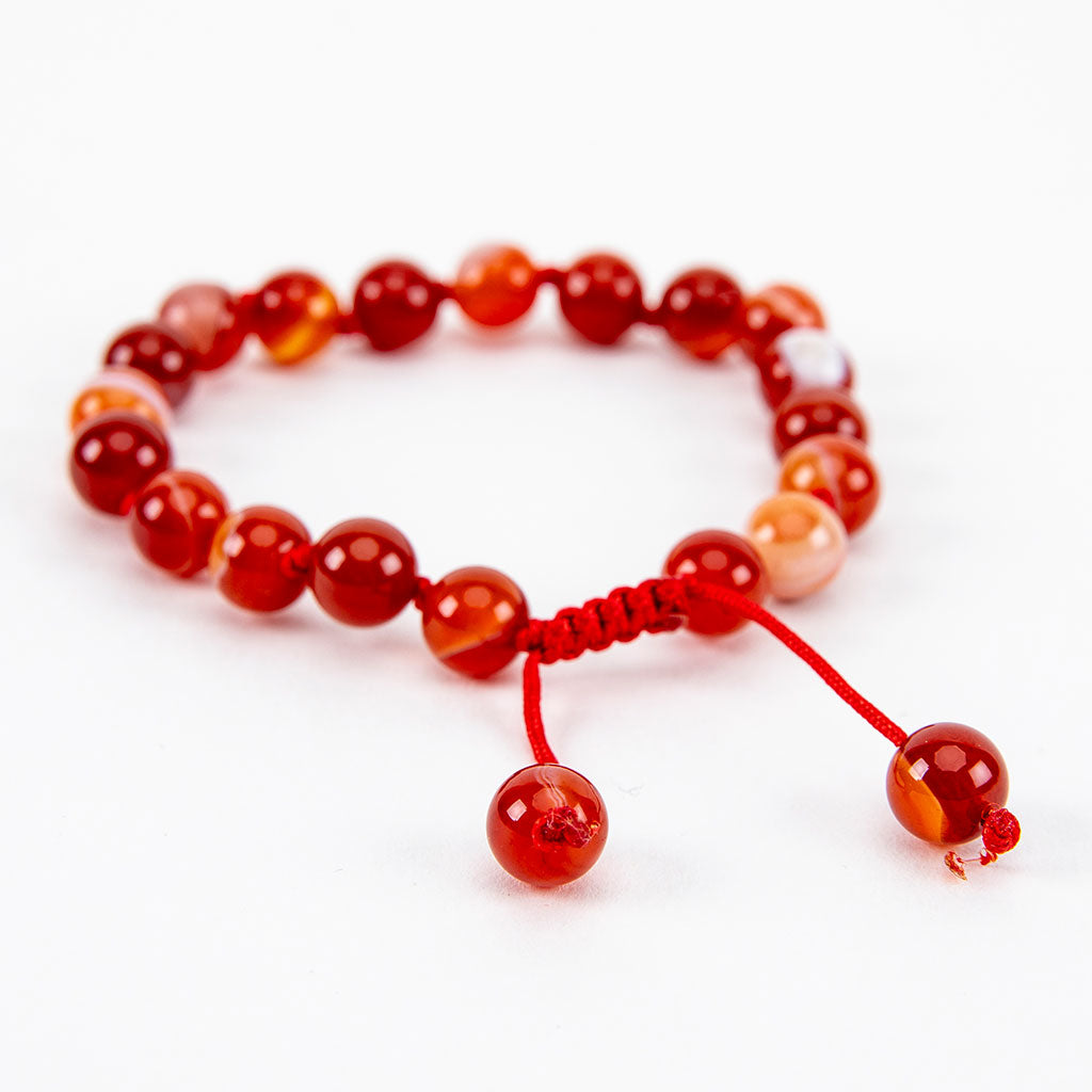 Adjustable Beaded Fire Agate Bracelet