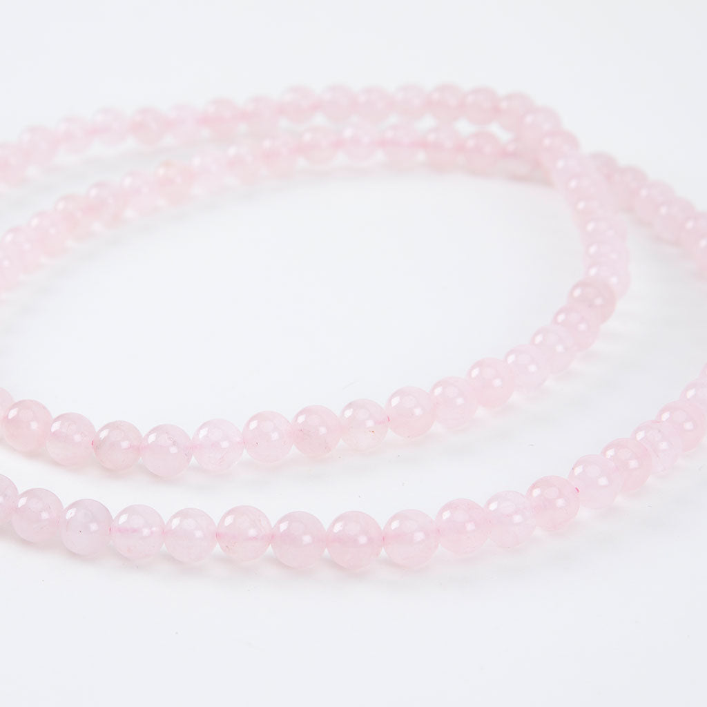 Simple Rose Quartz Mala Necklace