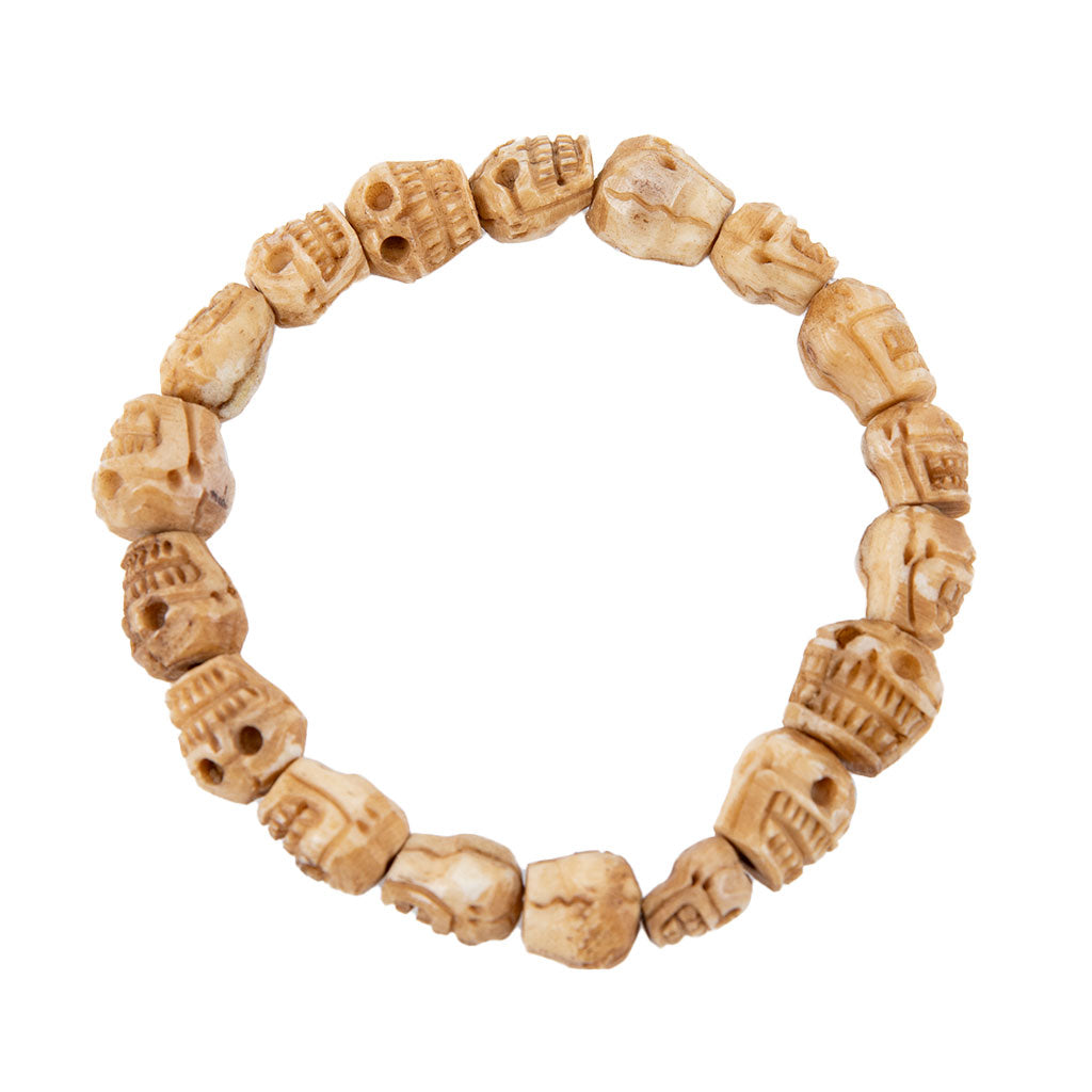 Tibetan Carved Skull Bracelet