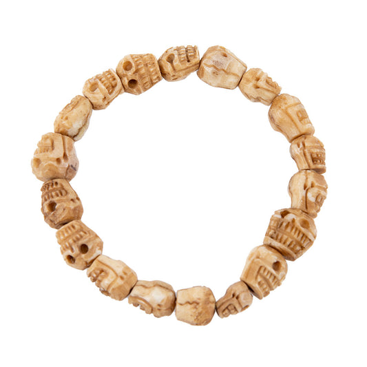 Tibetan Carved Skull Bracelet