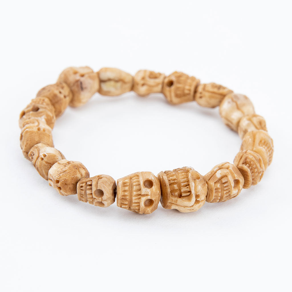 Tibetan Carved Skull Bracelet