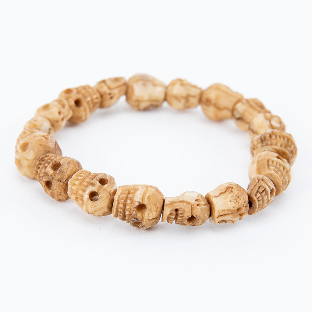 Tibetan Carved Skull Bracelet