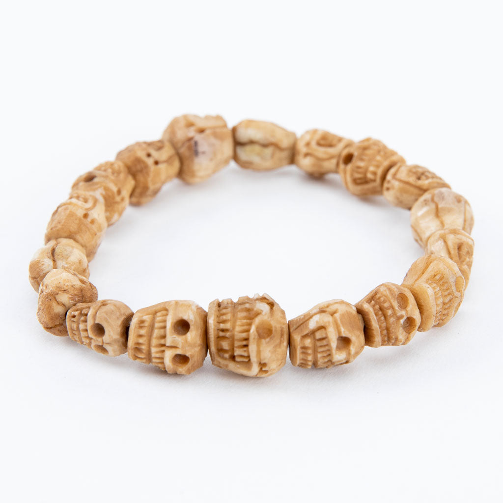 Tibetan Carved Skull Bracelet