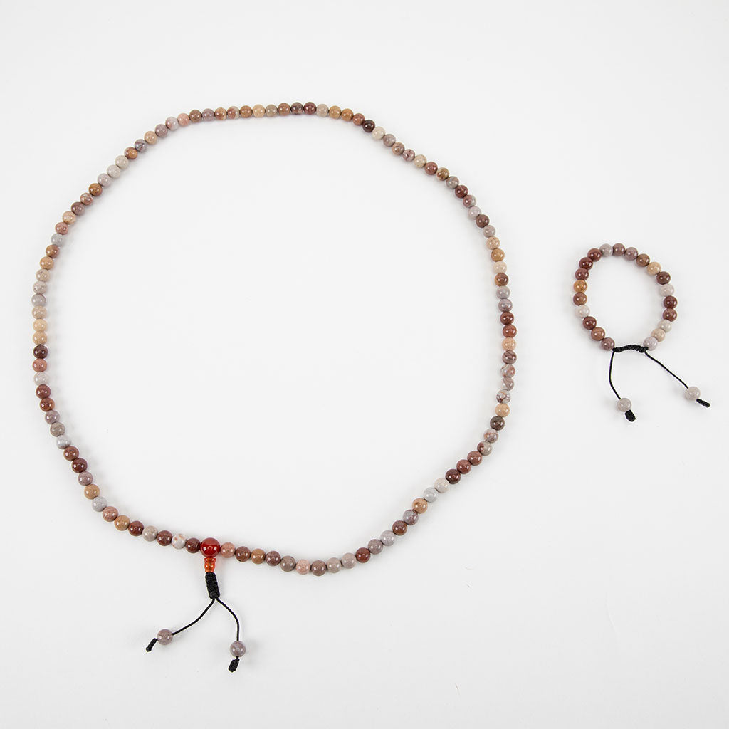 Simple Jasper Mala Beads Set
