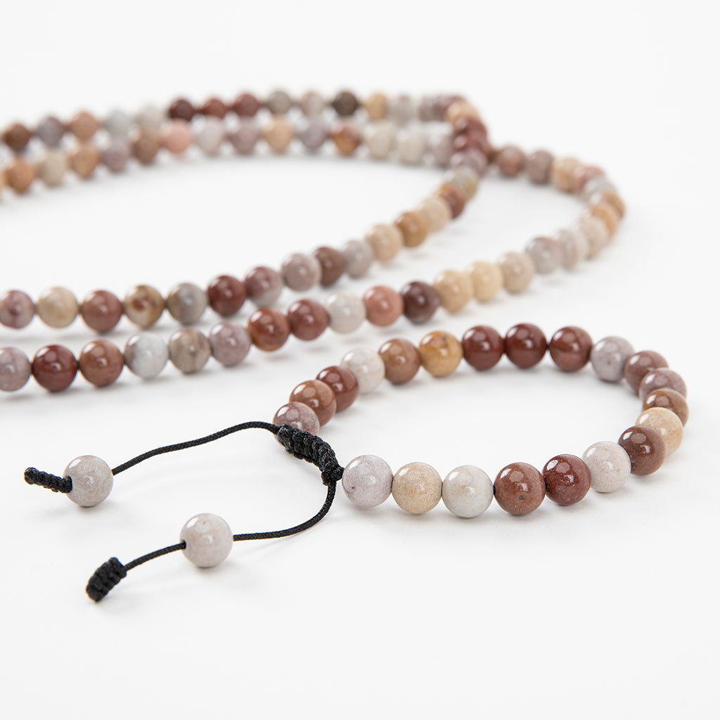 Simple Jasper Mala Beads Set