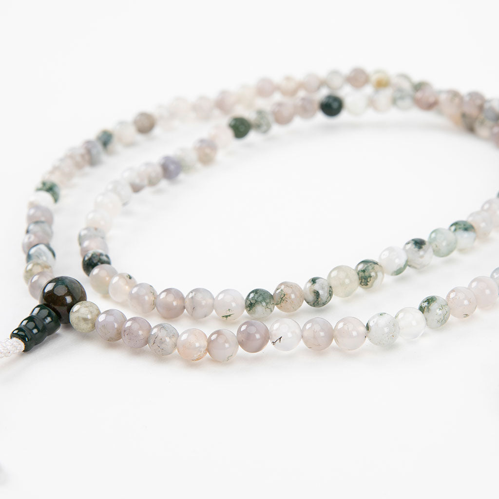 Moss Agate Mala Beads Set