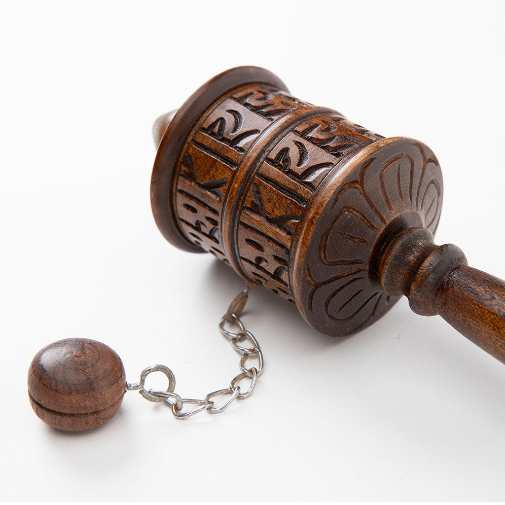 Wooden Tibetan Prayer Wheel