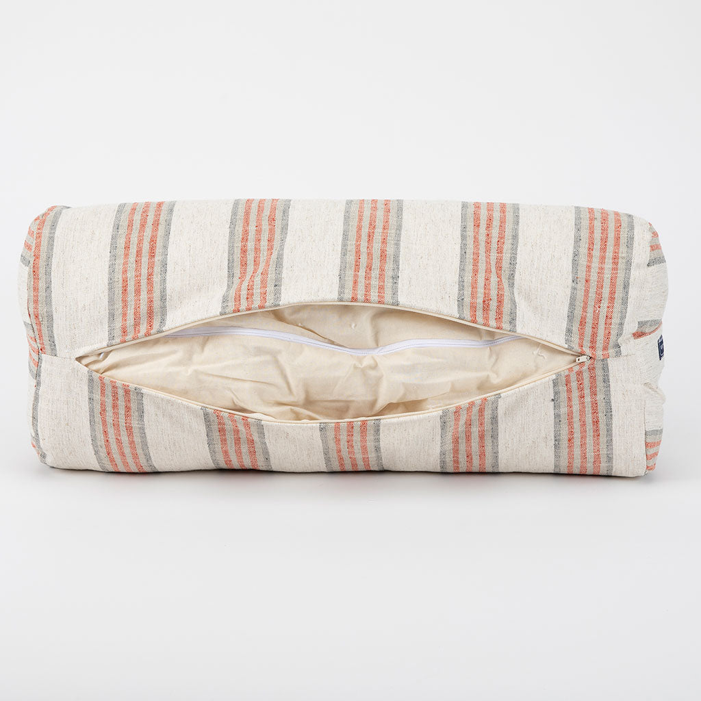 Coral Stripe Bolster