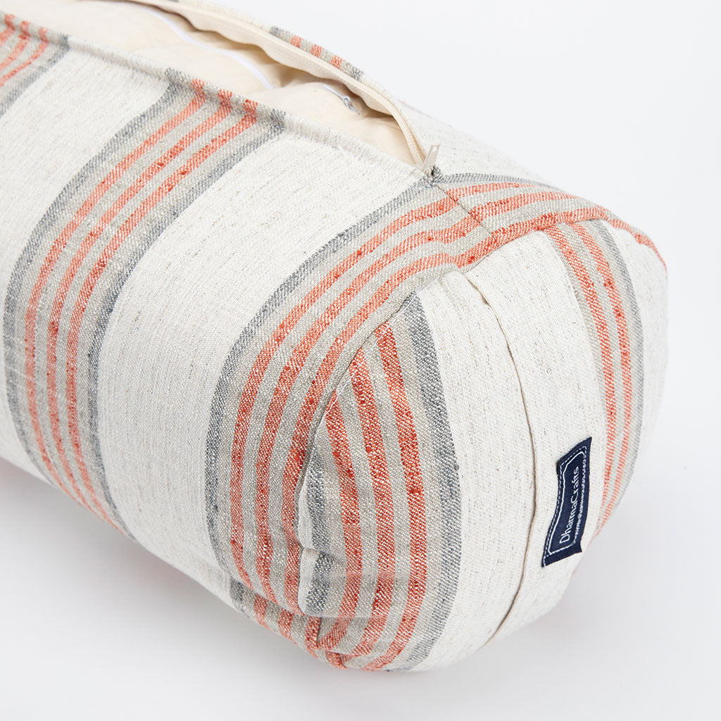 Coral Stripe Bolster
