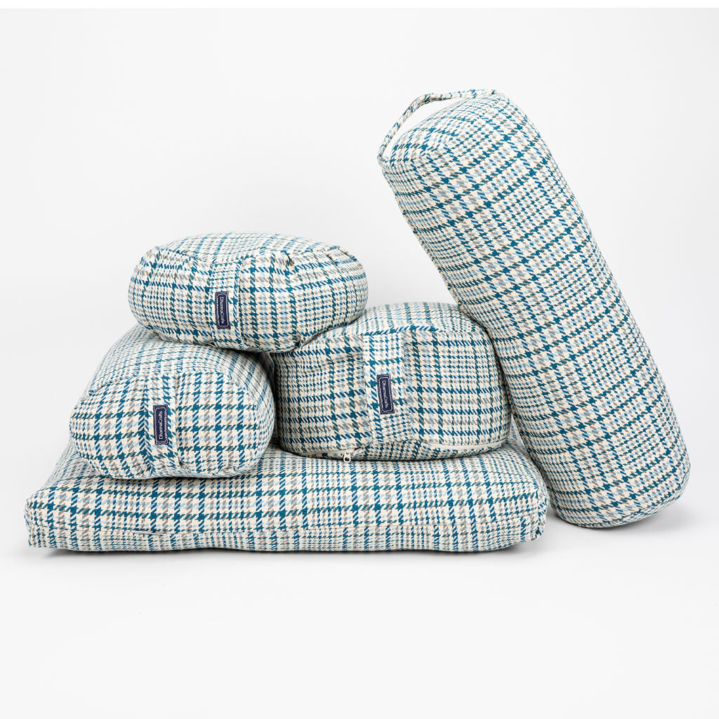 Houndstooth Plaid Buckwheat Hull Zafu