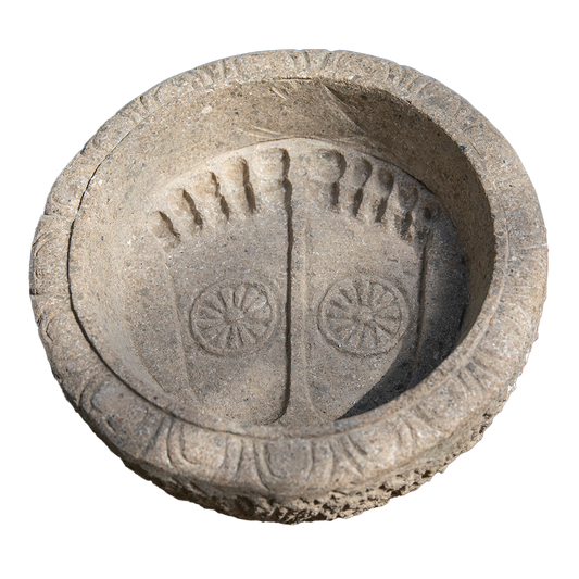 Lotus and Buddha Feet Birdbath