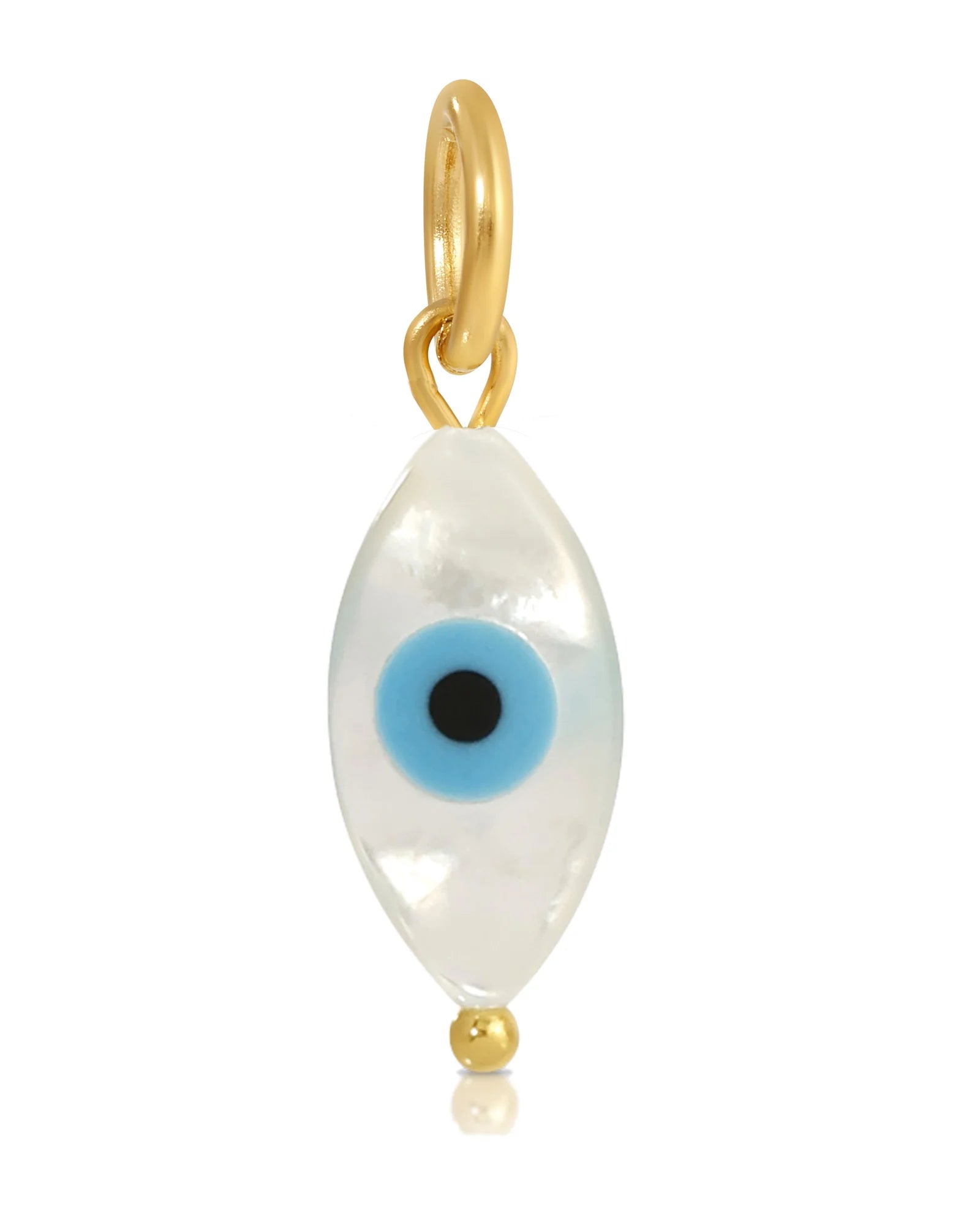 A gold-colored charm pendant featuring a black and white Yin Yang symbol design.
