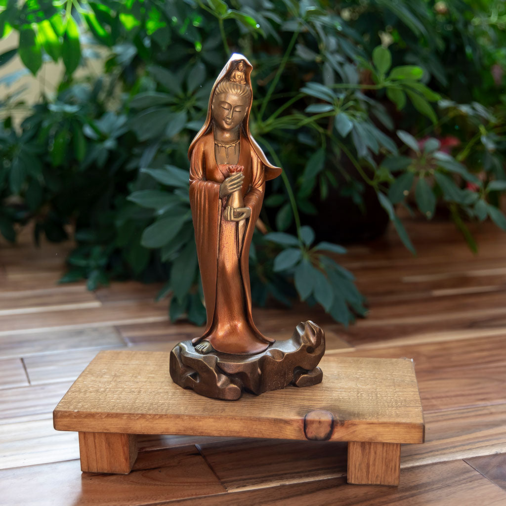 Kuan Yin with Vessel and Lotus Statue