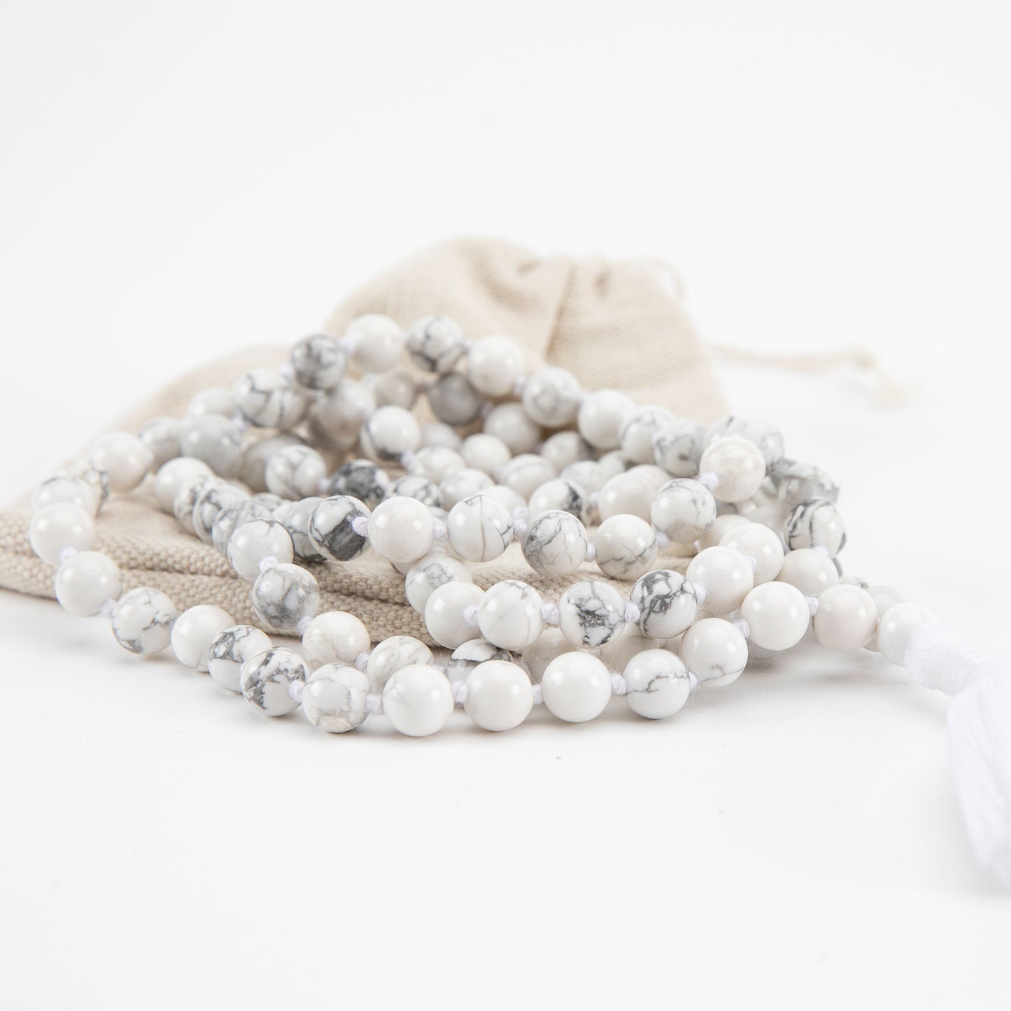 Handmade Prayer Beads: Howlite Mala
