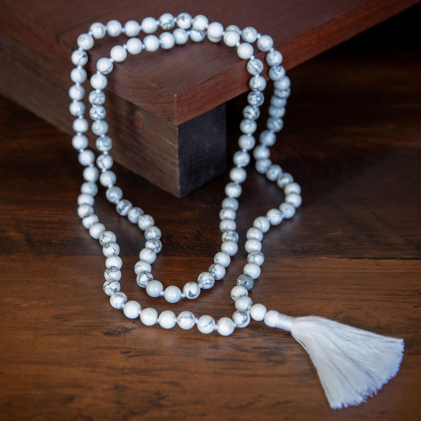 Handmade Prayer Beads: Howlite Mala