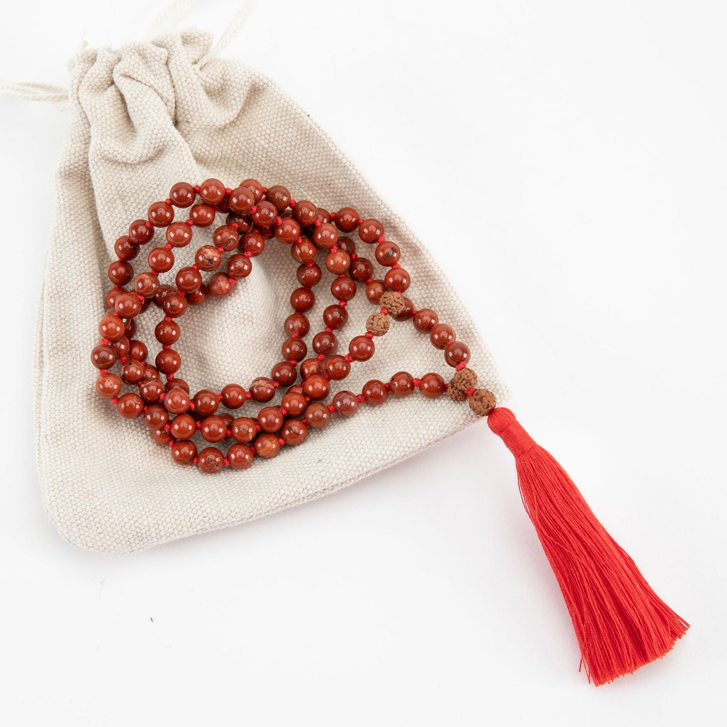 Handmade Prayer Beads: Red Jasper Mala