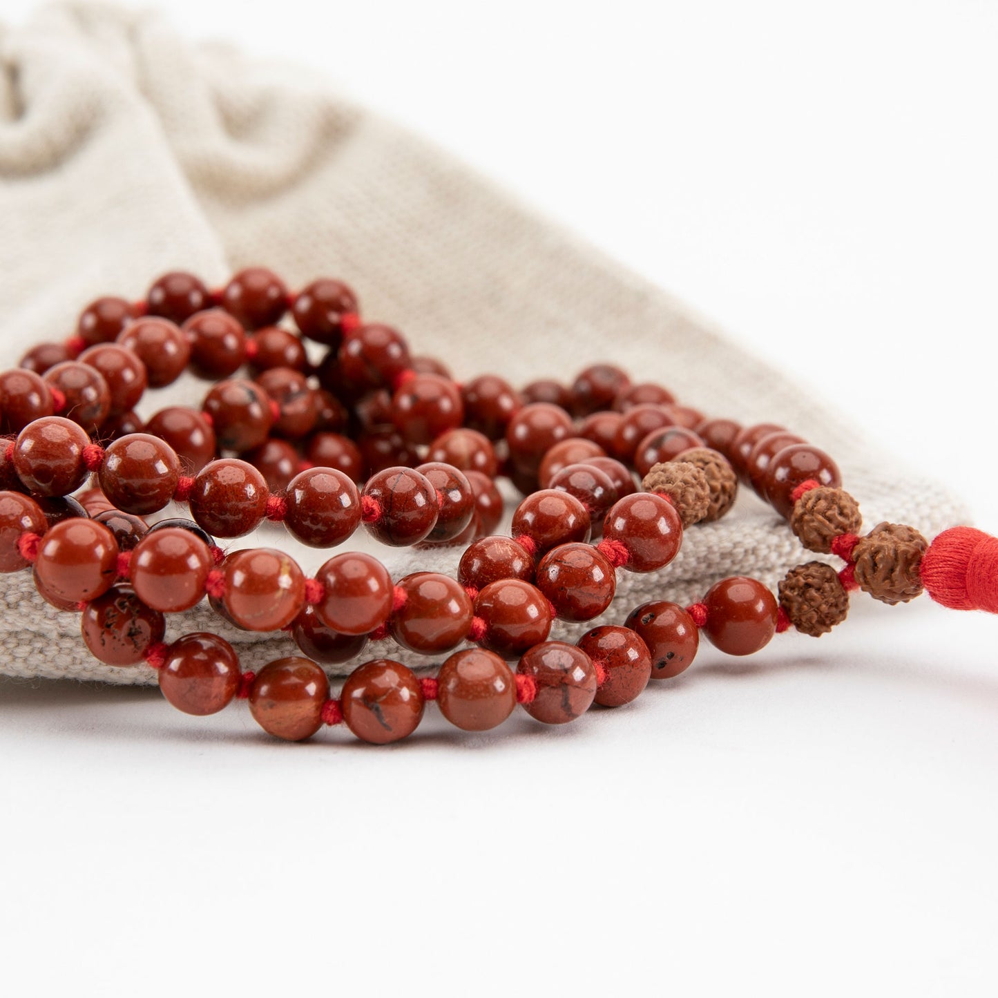 Handmade Prayer Beads: Red Jasper Mala