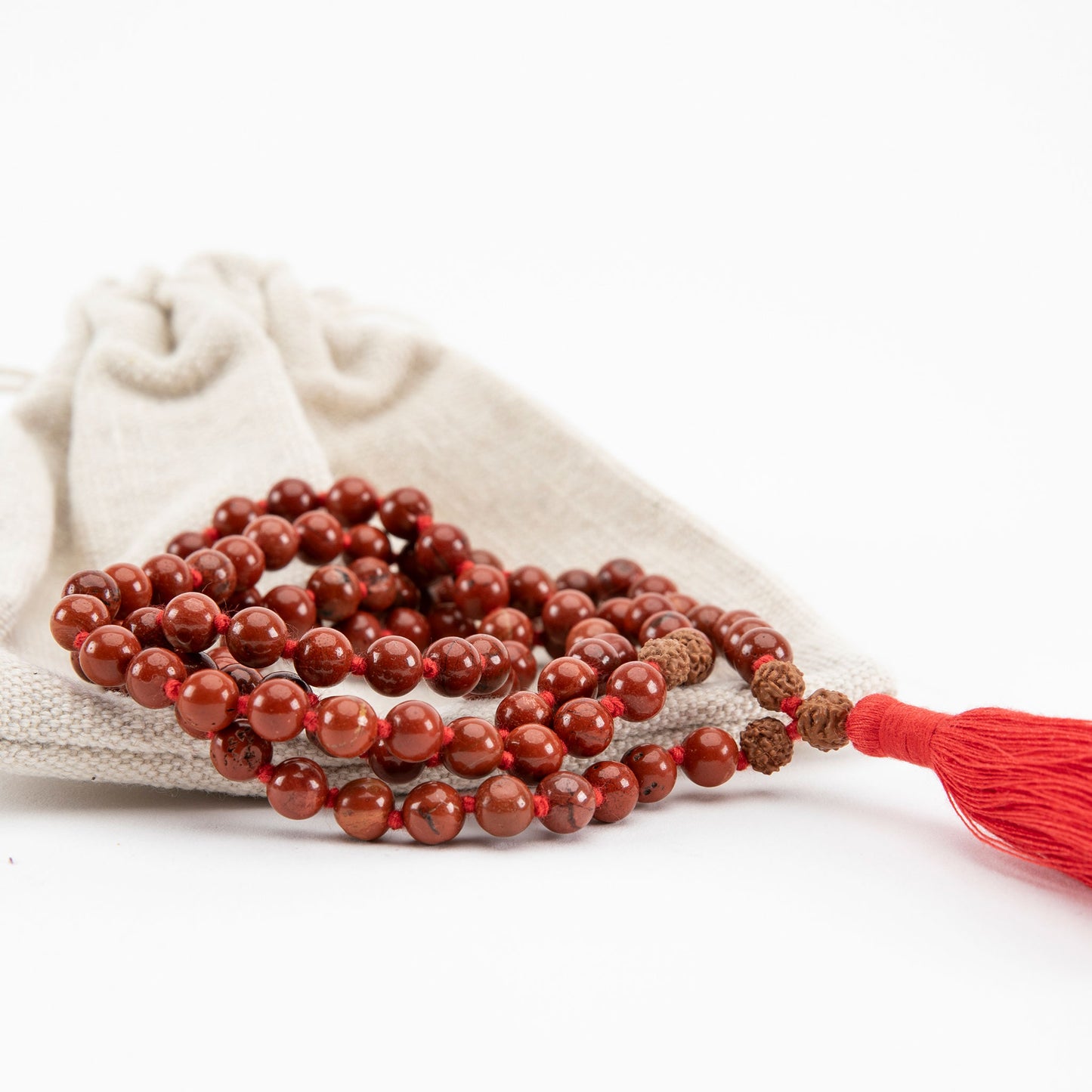 Handmade Prayer Beads: Red Jasper Mala