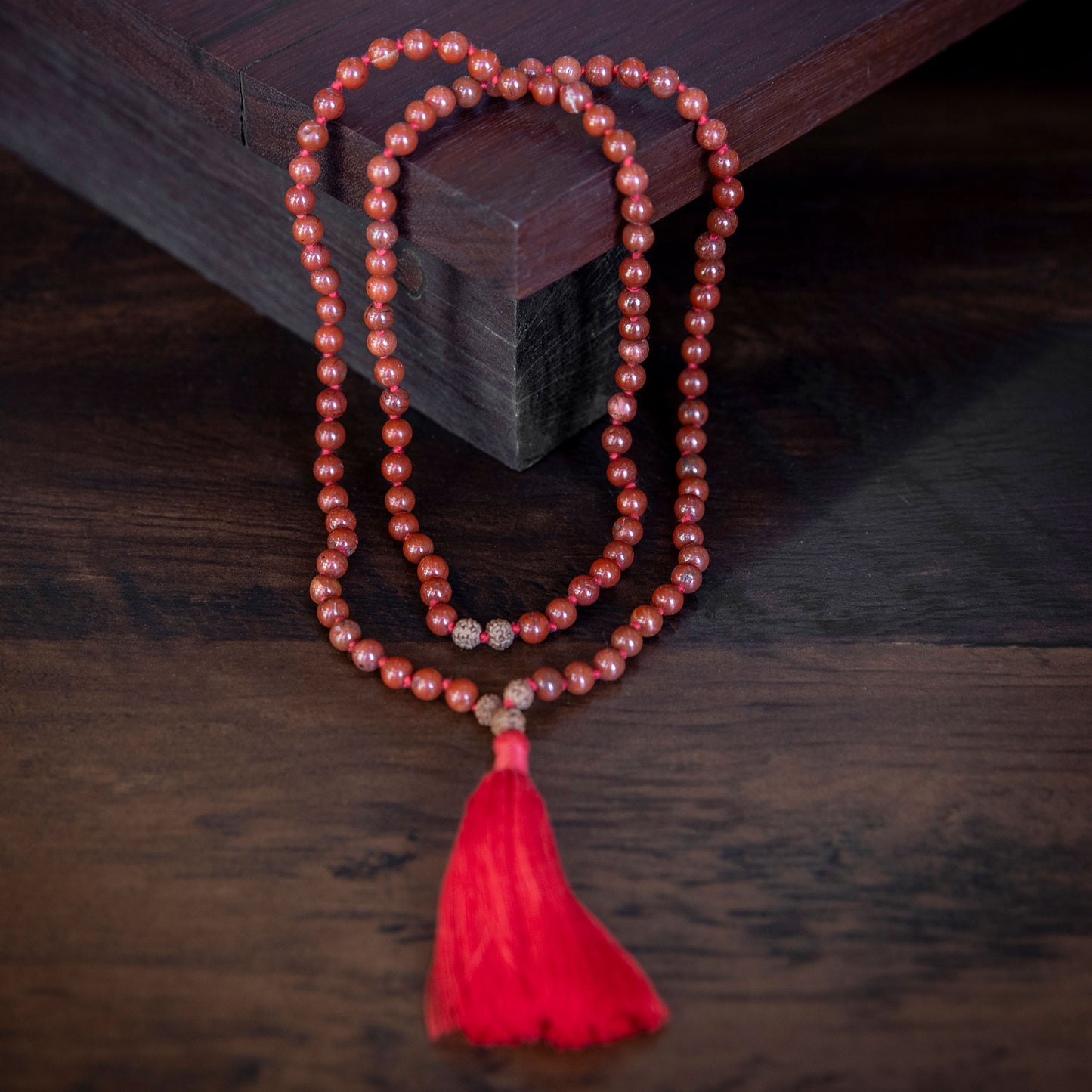 Handmade Prayer Beads: Red Jasper Mala