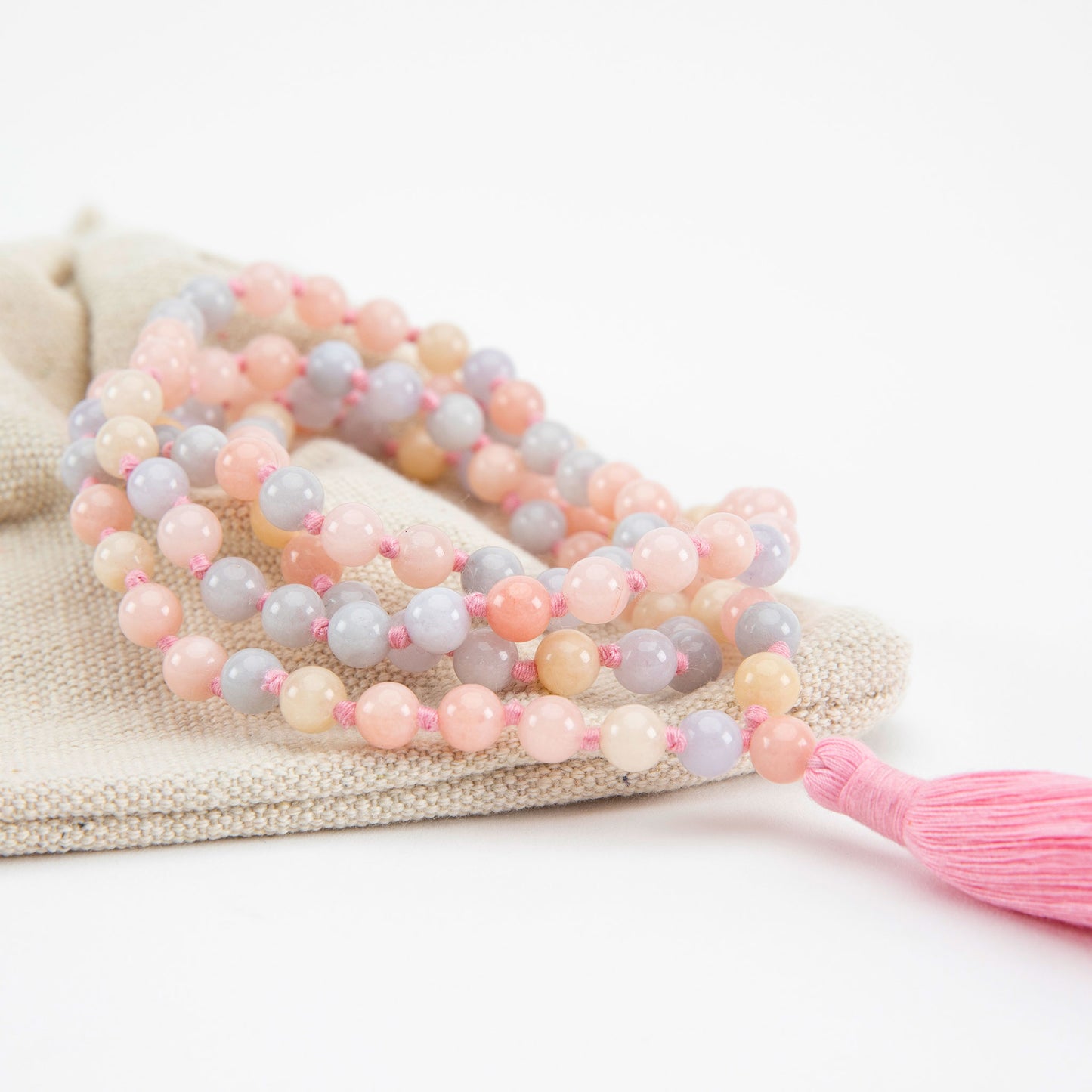 Handmade Prayer Beads: Morganite Mala