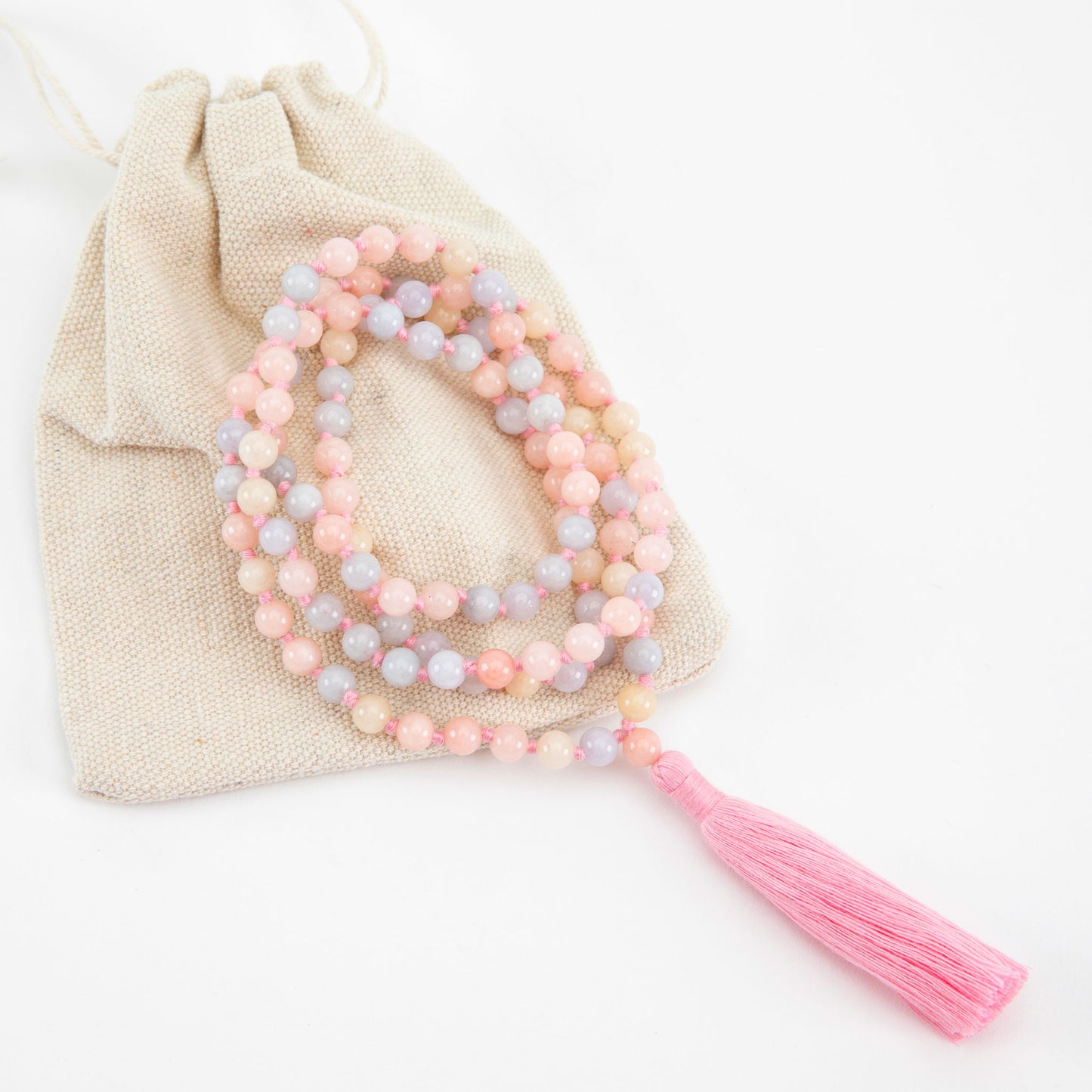 Handmade Prayer Beads: Morganite Mala