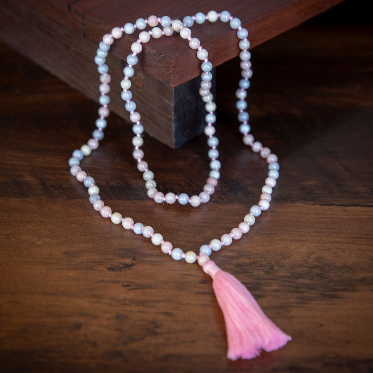 Handmade Prayer Beads: Morganite Mala