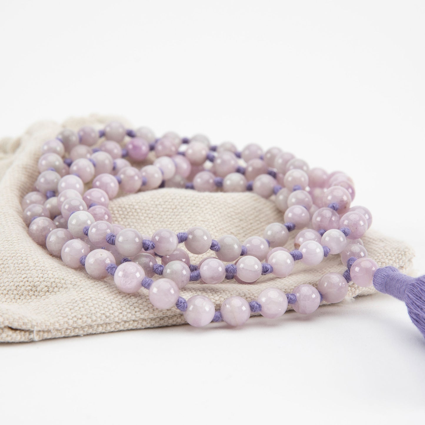 Handmade Prayer Beads: Kunzite Mala