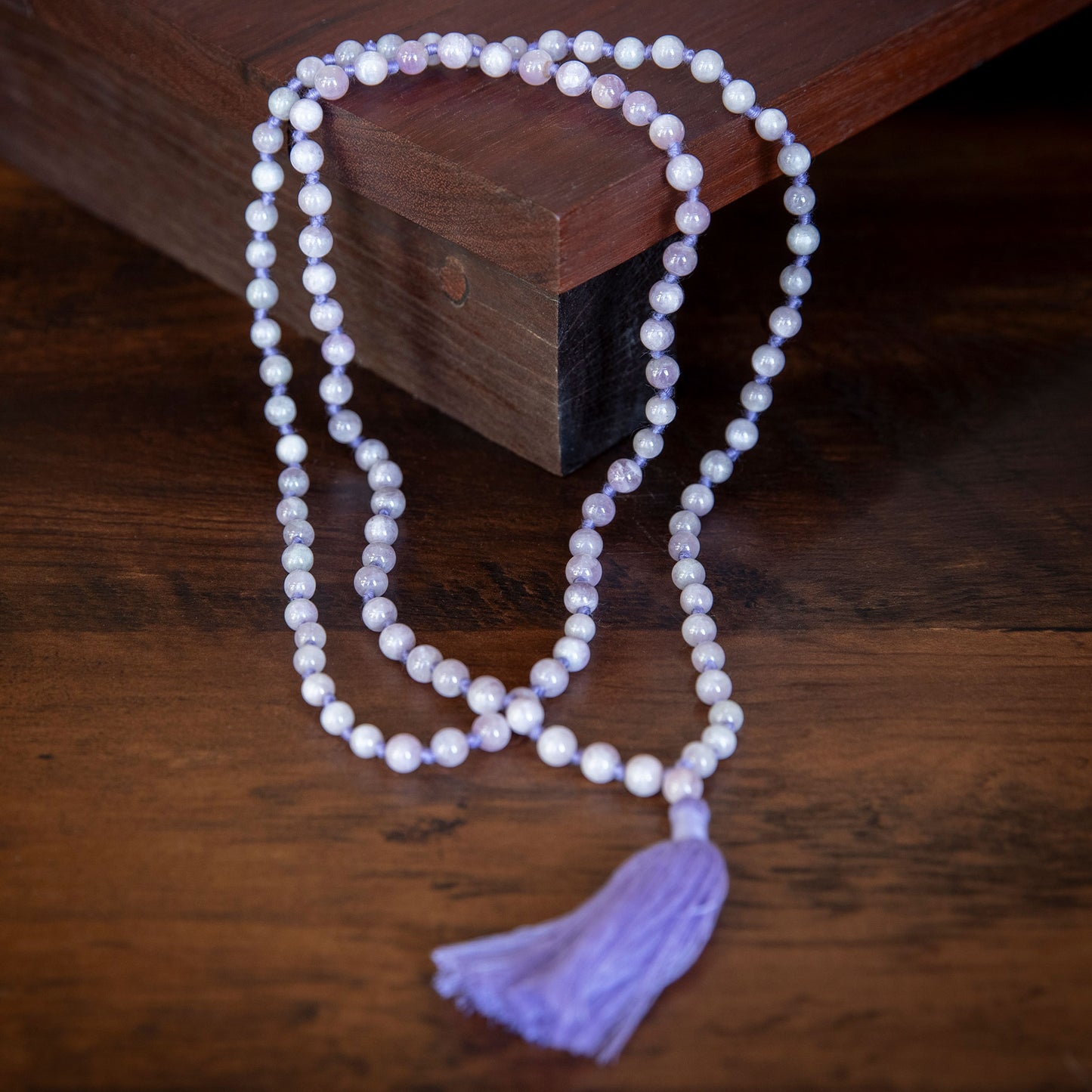 Handmade Prayer Beads: Kunzite Mala