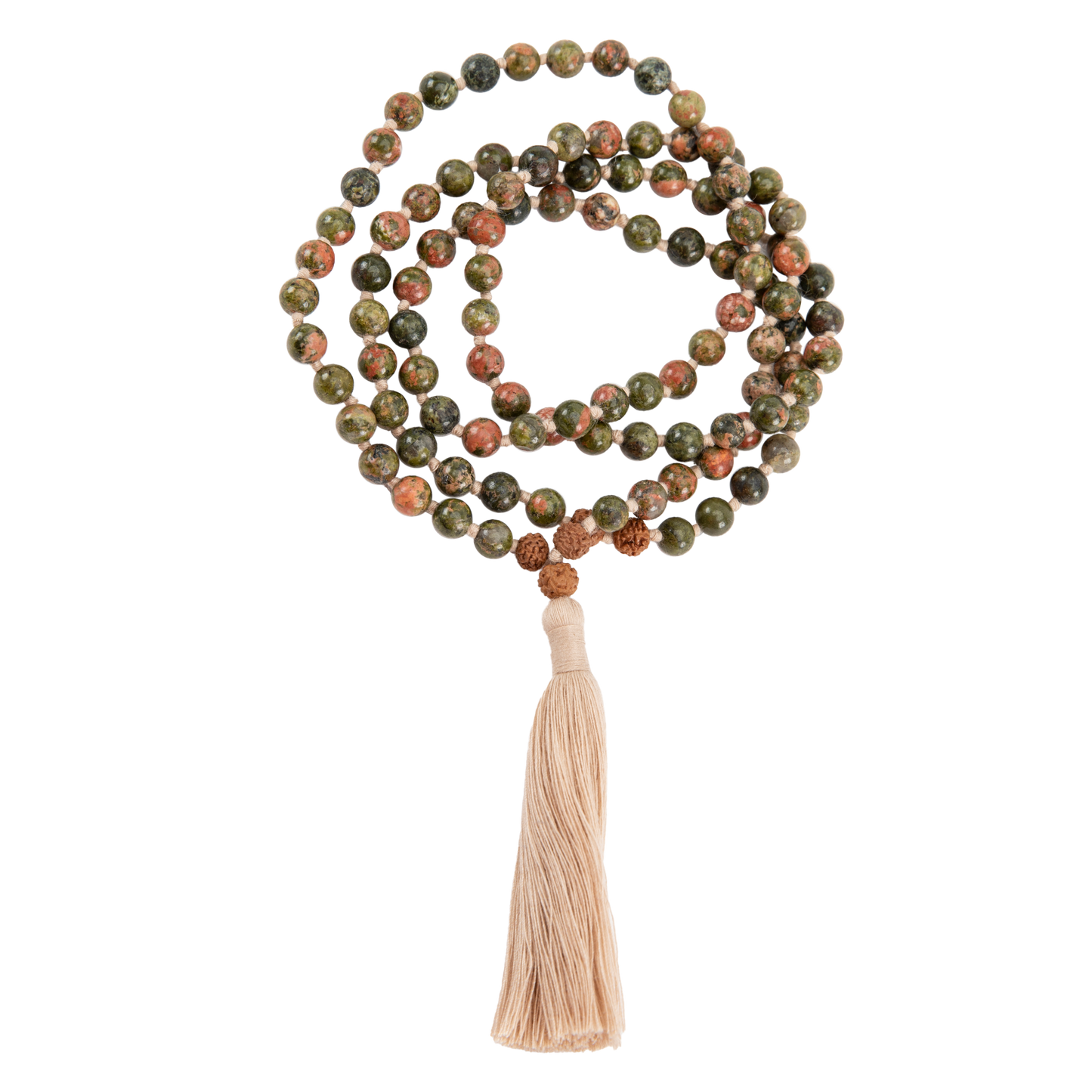 Handmade Prayer Beads: Unakite Mala