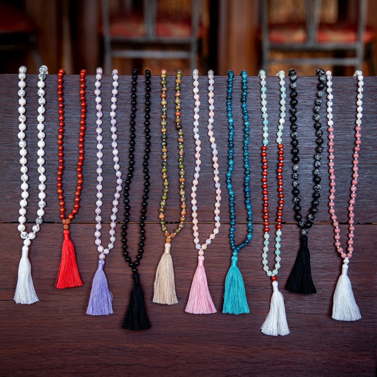 Handmade Prayer Beads: Red Jasper and Amazonite Mala