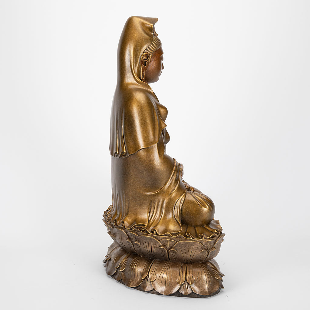 Seated Bronze Garden Kuan Yin Statue