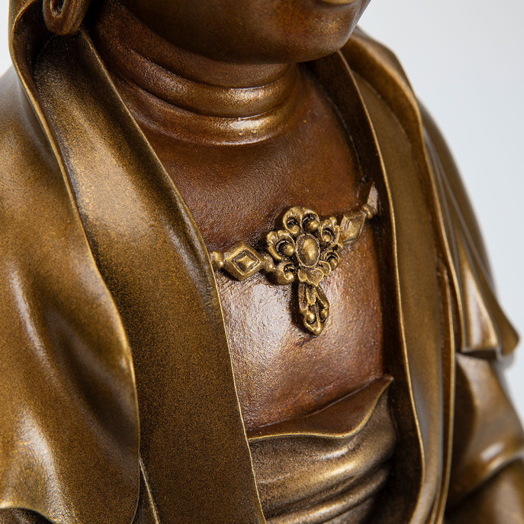 Seated Bronze Garden Kuan Yin Statue