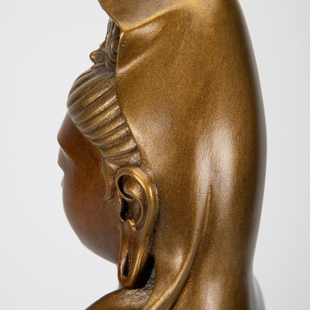 Seated Bronze Garden Kuan Yin Statue