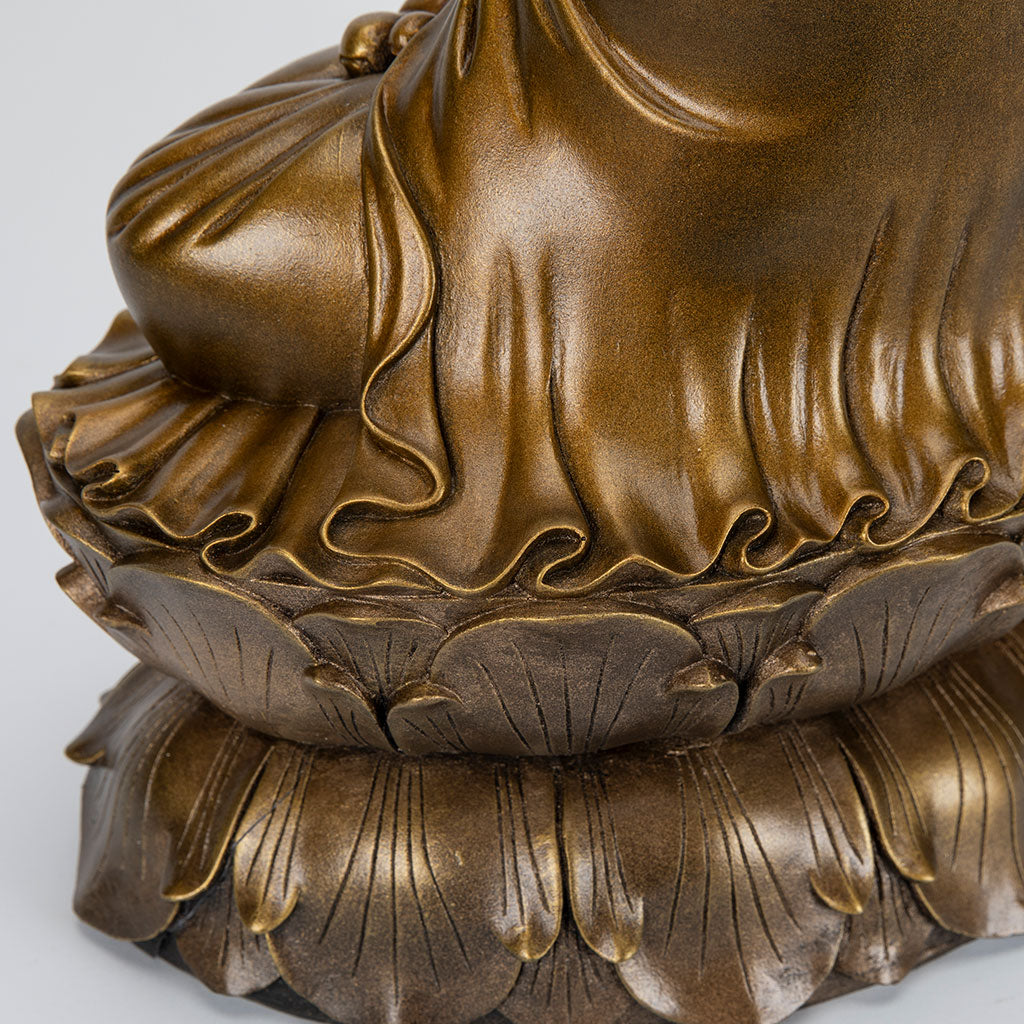 Seated Bronze Garden Kuan Yin Statue