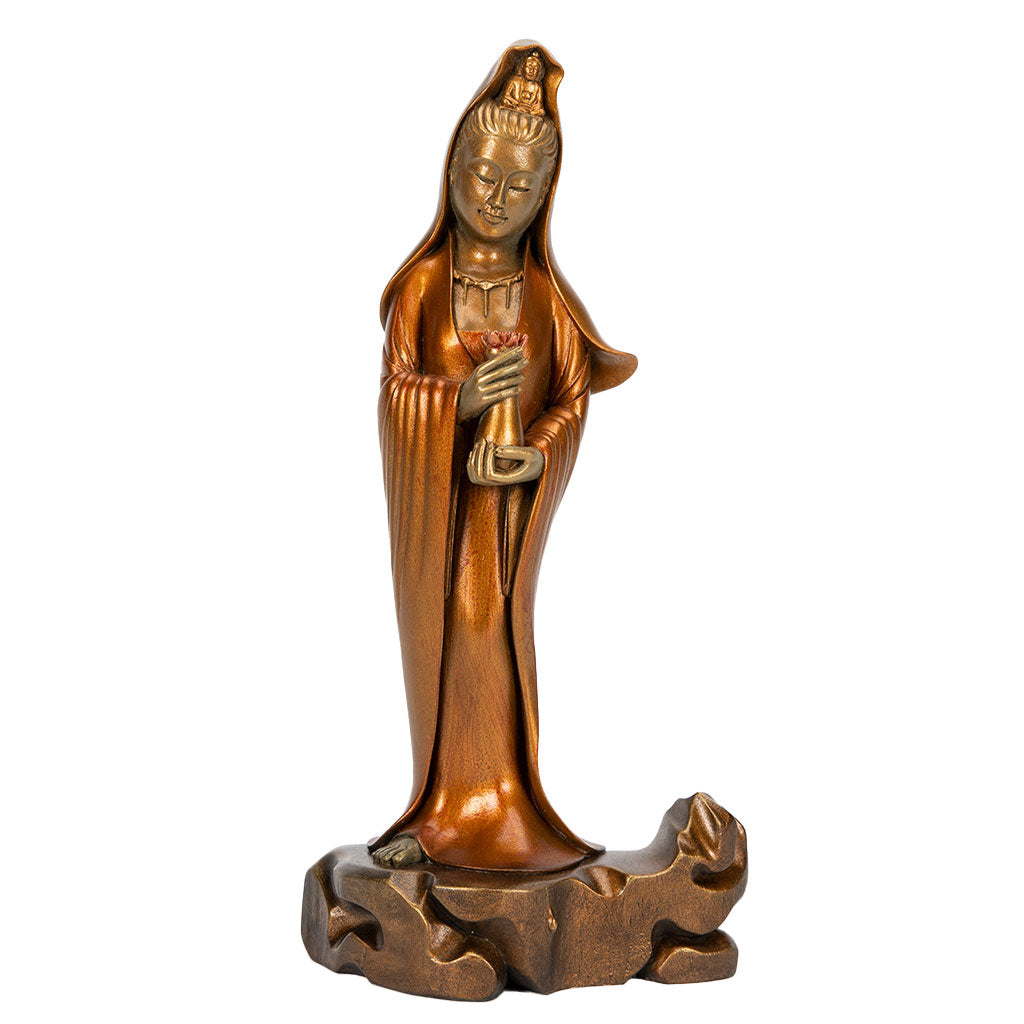Kuan Yin with Vessel and Lotus Statue