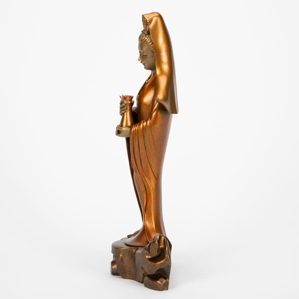 Kuan Yin with Vessel and Lotus Statue