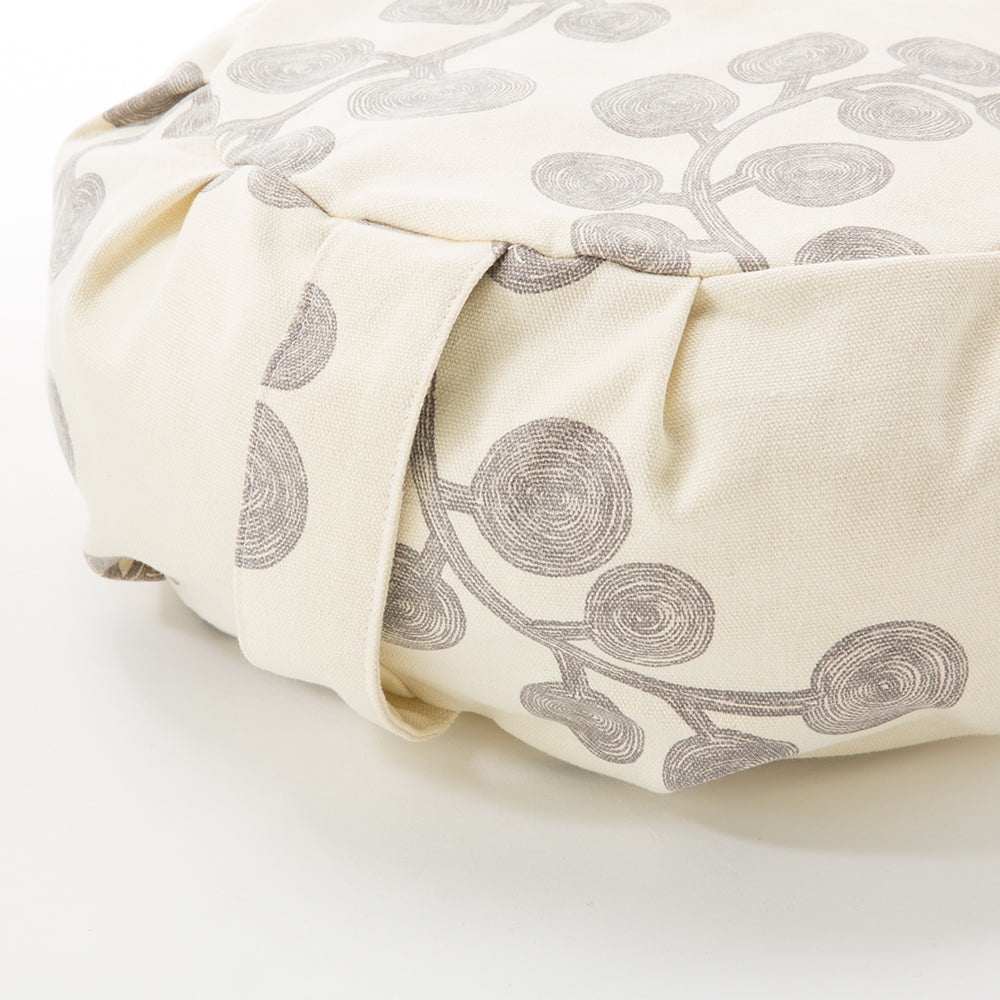 Botanical Print Buckwheat Hull Zafu - COVER ONLY