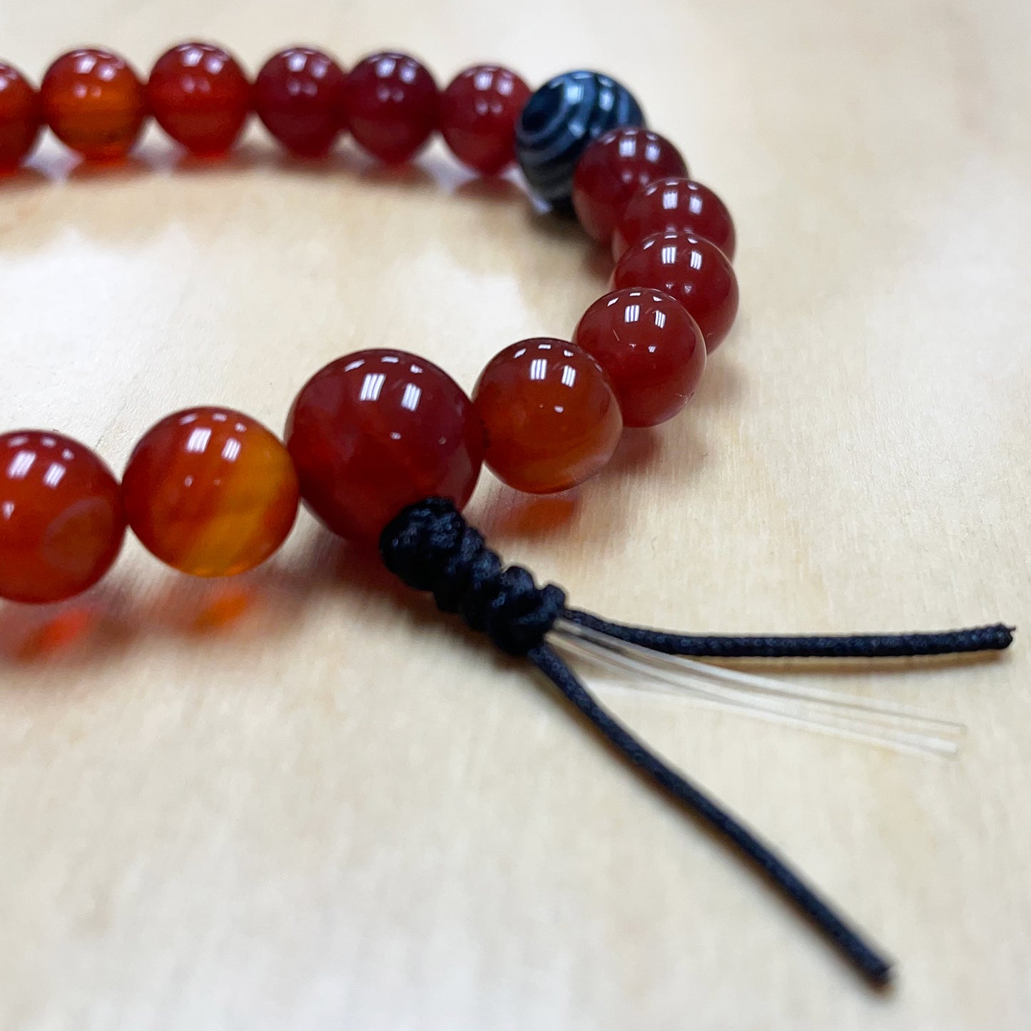 Carnelian Stretchy Mala with Banded Agate