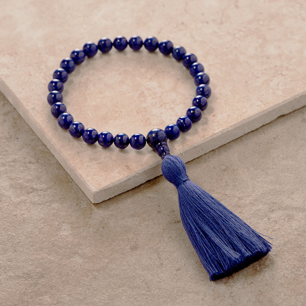 Lapis Hand Mala, 8 mm, 27 beads